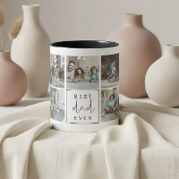Modern Best Dad Ever Custom Photo Coffee