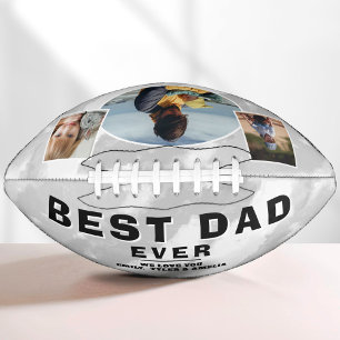 Modern Best Dad Ever Family 3 Photo Collage American Football