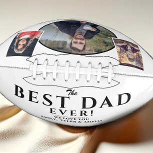 Modern Best Dad Ever Father 3 Photo Collage American Football