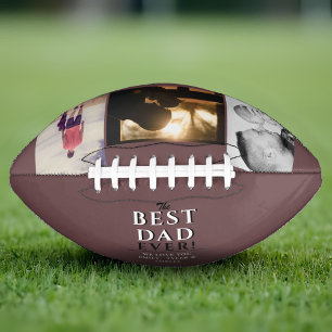 Modern Best Dad Ever Father`s Day 3 Photo Collage  American Football
