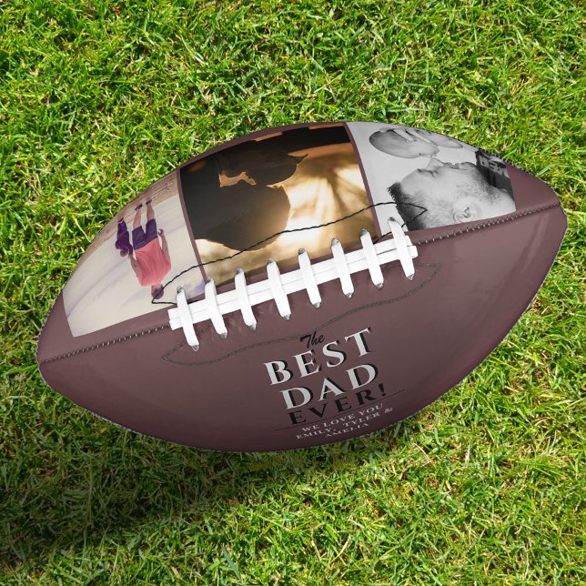 Modern Best Dad Ever Father`s Day 3 Photo Collage American Football (Creator Uploaded)