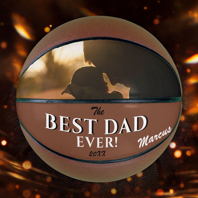 Modern Best Dad Ever Father`s Day Keepsake Photo Basketball (Creator Uploaded)