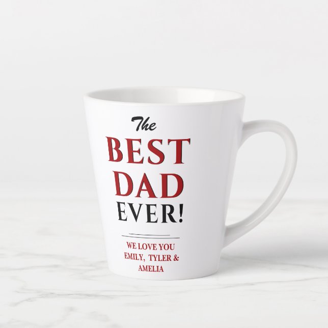 Modern Best Dad Ever Father`s Day Latte Mug (Right)