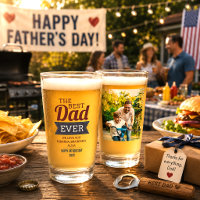 Modern Best Dad Ever Father`s Day Photo Glass Cup