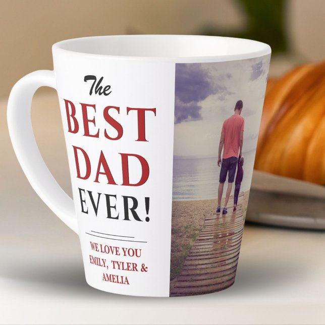 Modern Best Dad Ever Father`s Day Photo Latte Mug (Creator Uploaded)