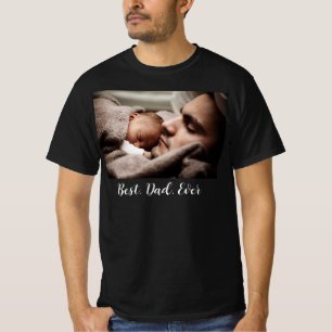 Modern Best Dad Ever Father's Day Custom Photo T-Shirt