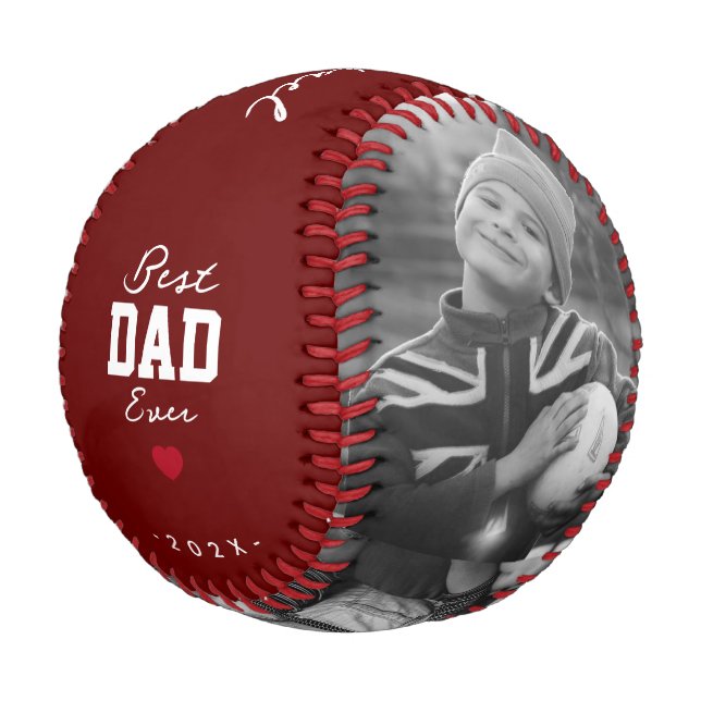 Modern Best Dad Ever Father's Day from daughter Re Baseball (Angled)