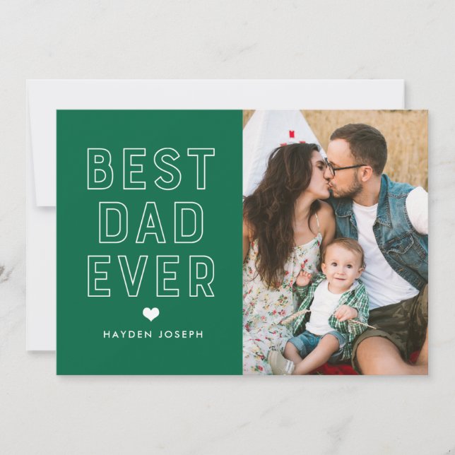 Modern Best Dad Ever | Father's Day Photo Card (Front)