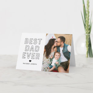 Modern Best Dad Ever   Father's Day Photo Card