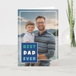 Modern Best Dad Ever Full Photo Father's Day Holiday Card