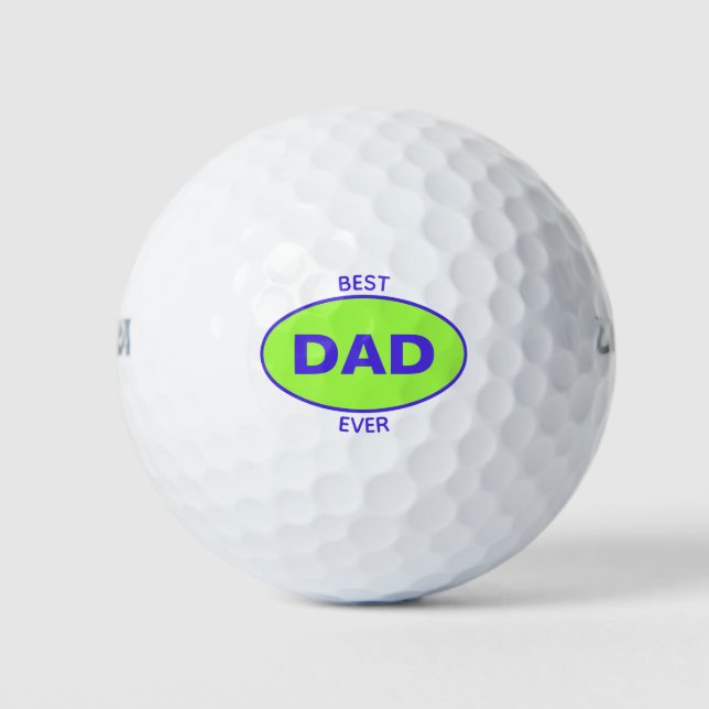 Modern Best Dad Ever Green Happy Fathers Day Golf Balls (Front)