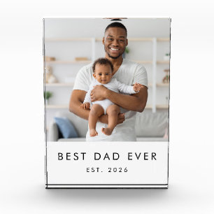 Modern Best Dad Ever Photo Block