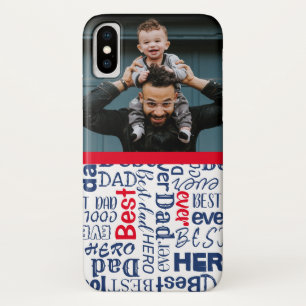 Modern Best Dad Ever Photo & Calligraphy iPhone X Case