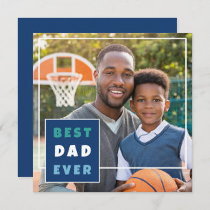 Modern Best Dad Ever Photo Collage Father's Day Holiday Card
