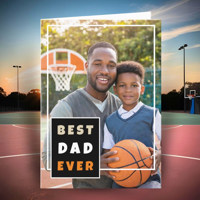 Modern Best Dad Ever Photo Collage Father's Day Holiday Card (Creator Uploaded)