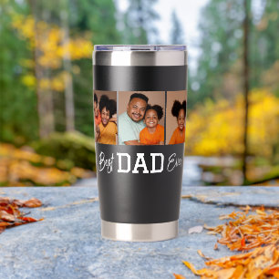 Modern Best Dad Ever Photo Collage Insulated Tumbler
