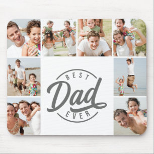 Modern Best Dad Ever Photo Collage Mouse Pad