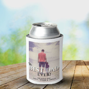 Modern Best Dad Ever Photo Father`s Day Can Cooler
