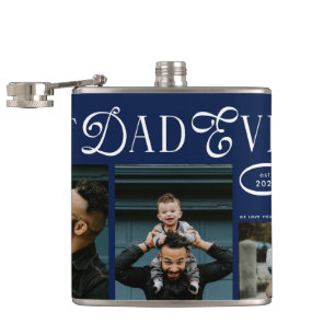Modern Best Dad Ever Photo Fathers Day Gifts Hip Flask