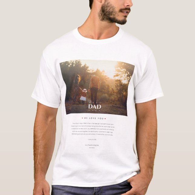 Modern Best Dad Ever Photo Funny Father's Day  T-Shirt (Front)