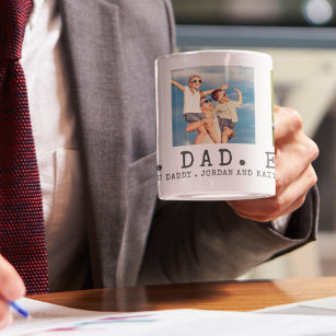 Modern BEST DAD EVER Photo Personalised Coffee Mug