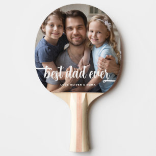 Modern Best Dad Ever Photo Playing  Ping Pong Paddle