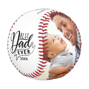 Modern Best Dad Ever Two Photo Baseball