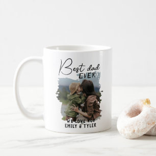 Modern Best Dad Family Photo Father`s Day  Coffee Mug