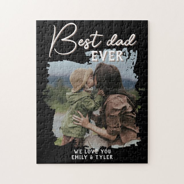Modern Best Dad Family Photo Father`s Day  Jigsaw Puzzle (Vertical)