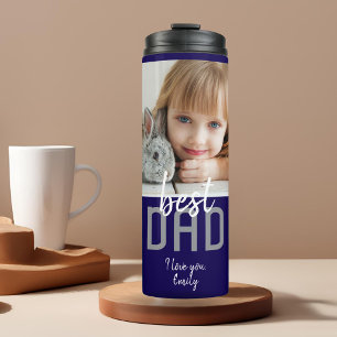 Modern Best Dad Family Photo Father`s Day Thermal Tumbler