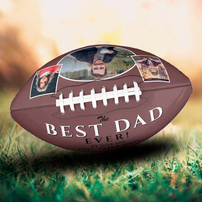 Modern Best Dad Father 3 Photo Collage American Football (Creator Uploaded)