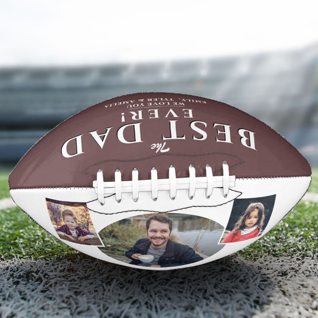 Modern Best Dad Father 3 Photo Collage Football American Football (Creator Uploaded)
