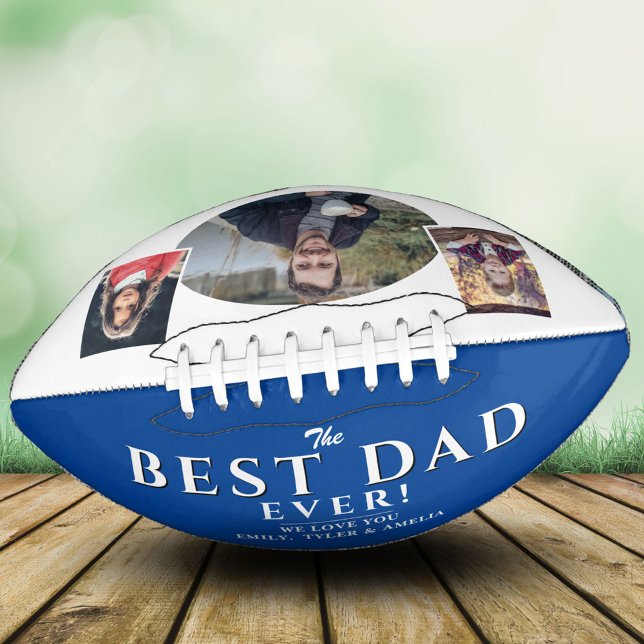 Modern Best Dad Father 3 Photo Collage Football American Football (Creator Uploaded)
