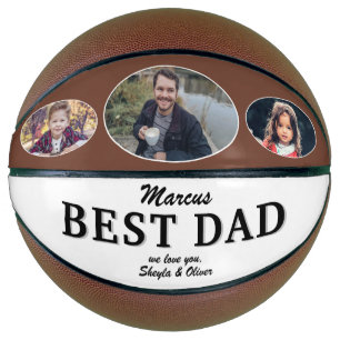 Modern Best Dad Father`s Day Keepsake 3 Photo Basketball