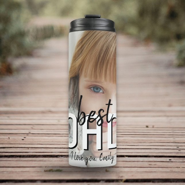 Modern Best Dad Full Photo Father`s Day Thermal Tumbler (Creator Uploaded)