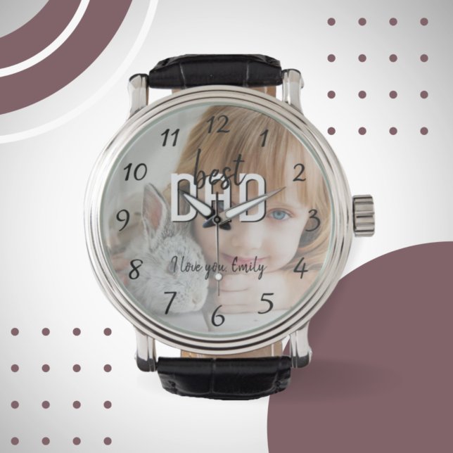 Modern Best Dad Full Photo Father`s Day Watch (Creator Uploaded)