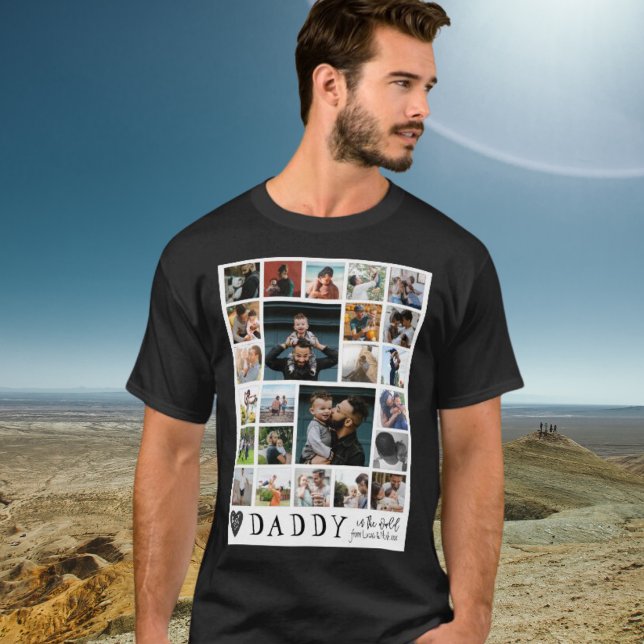 Modern Best Dad In The Wold Photo Collage  T-Shirt (Creator Uploaded)