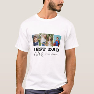 Modern Best Dad Typography Father`s Day 3 Photo T-Shirt