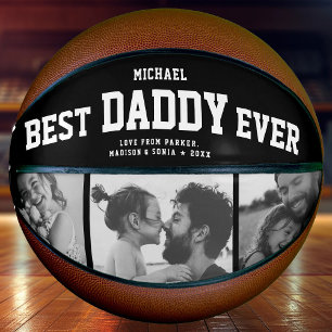 Modern BEST DADDY EVER Cool Trendy Photo Collage Basketball