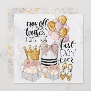  Modern Best Day Ever Birthday  Holiday Card
