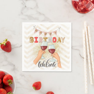 Modern Best Day Ever Birthday Napkin