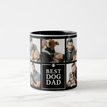 Modern Best Dog Dad 7-Photo Collage Two-Tone Coffe