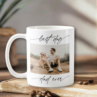 Modern Best Dog Dad Ever Photo Handwritten Script