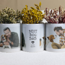 Modern "Best Dog Dad" Paw In Heart 2-Photo