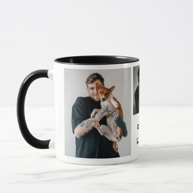 Modern Best Dog Dad Photo Mug (Left)