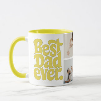 Modern Best Dog Dad Photo Mug