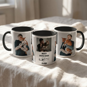 Modern Best Dog Dad Photo Mug