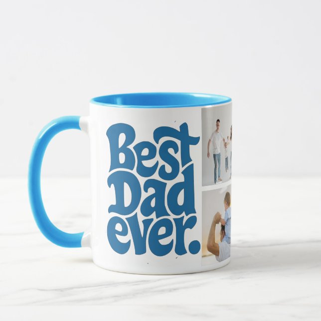 Modern Best Dog Dad Photo Mug (Left)