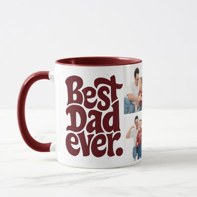 Modern Best Dog Dad Photo Mug (Left)
