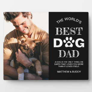 Modern 'Best Dog Dad' Photo & Quote Plaque